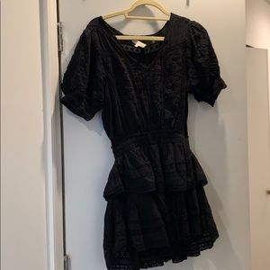 Love shack fancy mini black cotton dress